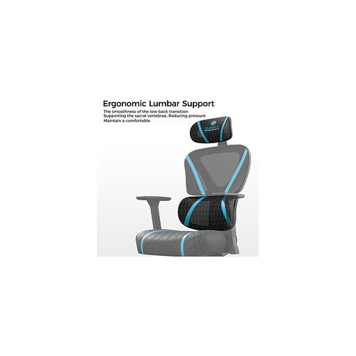 Кресло игровое EUREKA Norn, на колесиках, сетка, черно-синий [erk-gc06-bu] фото 1