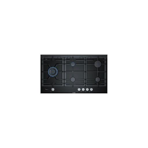 Газовая варочная панель Bosch PRS9A6D70M, 5 конфорок, стеклокерамика, черный фото 1