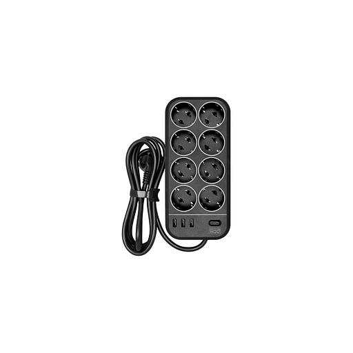 Сетевой фильтр POWERCOM SP-08 USB03AB 3,0М, 3м, черный фото 1