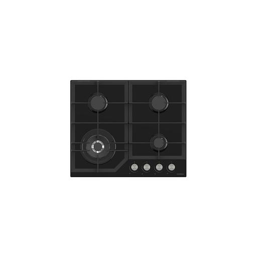 Газовая варочная панель Darina ER4 BGC 341 08 B, 4 конфорки, закаленное стекло, черный фото 1