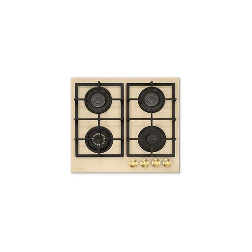 Газовая варочная панель Hyundai HHG 6434 BE, 4 конфорки, закаленное стекло, бежевый фото 1