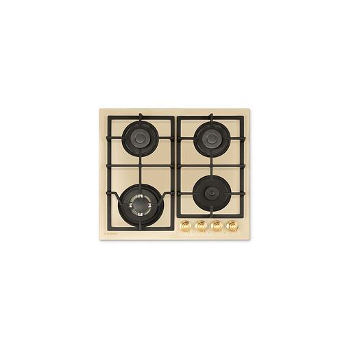 Газовая варочная панель Hyundai HHG 6436 BE, 4 конфорки, закаленное стекло, бежевый фото 1