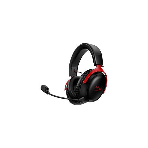 Гарнитура игровая HYPERX Cloud III Wireless, для компьютера и игровых консолей, мониторные, радио, черный / красный [77z46aa] фото 1