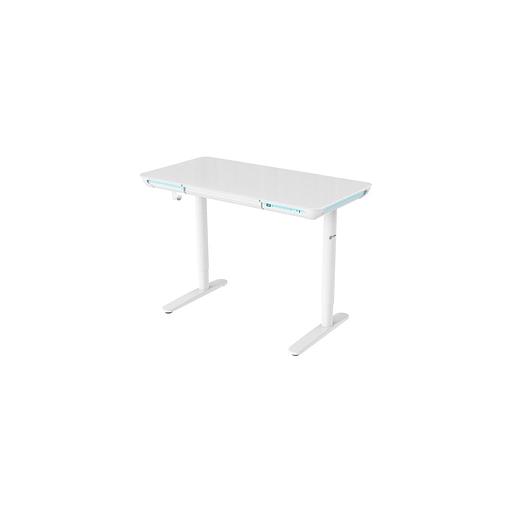 Стол компьютерный Cactus CS-EGD-WT-LED, закаленное стекло, белый фото 1