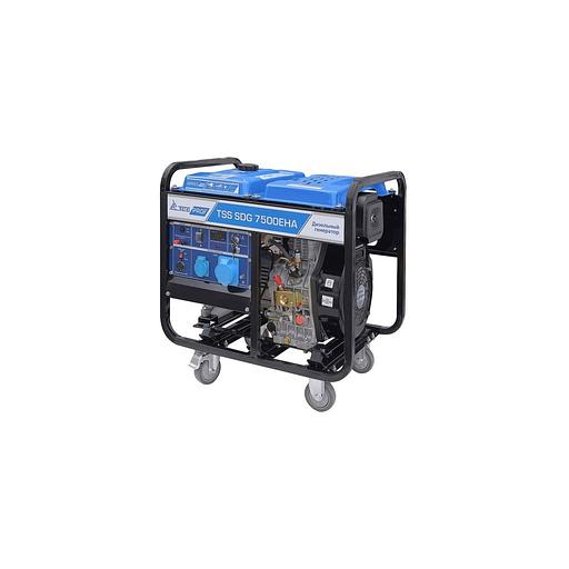 Дизельный генератор ТСС SDG 7500EHA, 220/12 В, 7.5кВт, на колёсах с АКБ [100026] фото 1