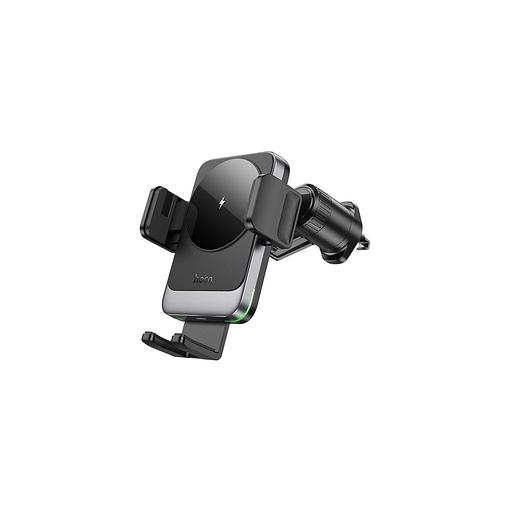 Держатель Hoco HW13 Speed для смартфонов 4.5-7", беспроводная зарядка, черный/серебристый фото 1