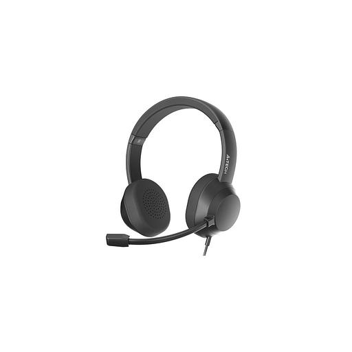 Гарнитура A4TECH Fstyler FH150U, для компьютера, накладные, проводные, черный [fh150u black] фото 1