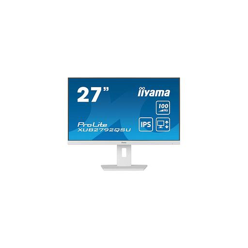 27" Монитор Iiyama ProLite XUB2792QSU-W6, 2560x1440, IPS, 100Гц, 1хHDMI, 1хDP, белый фото 1