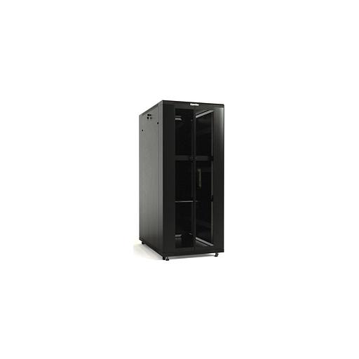 Шкаф серверный Hyperline TTBR-4262-DD-RAL9004 напольный, перфорированная двустворчатая передняя дверь, 42U, 600x2055x1200 мм фото 1