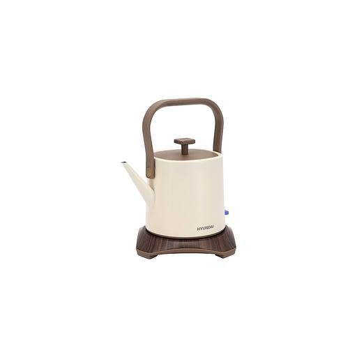 Чайник электрический Hyundai HYK-S2043, 1000Вт, кремовый и коричневый фото 1