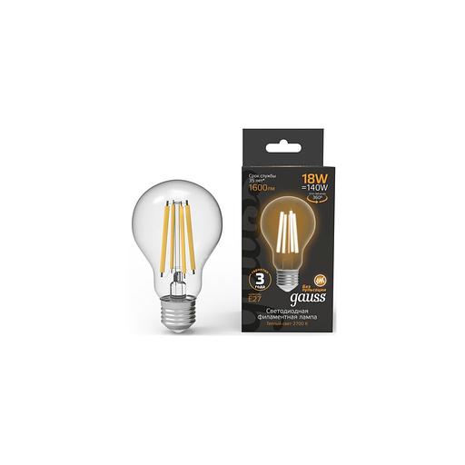 Упаковка ламп филаментная GAUSS E27, груша, 18Вт, 10 шт. [102902118] фото 1
