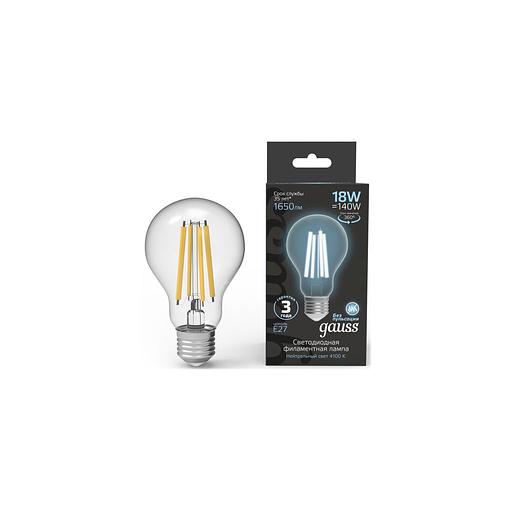 Упаковка ламп филаментная GAUSS E27, груша, 18Вт, 10 шт. [102902218] фото 1