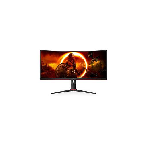 34" Монитор AOC Gaming CU34G2XP/BK, 3440x1440, VA, 180Гц, 2хHDMI, изогнутый, черный/красный [cu34g2xp/bk/01] фото 1