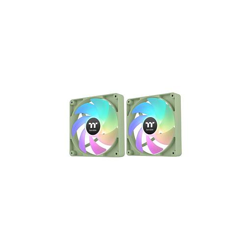 Вентилятор Thermaltake CT120 Sync Matcha 2шт, 120мм, 4-pin, 2000об/мин, 25.8 дБ, ARGB, зеленый, Ret [cl-f202-pl12mg-a] фото 1