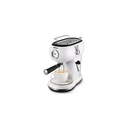 Кофеварка KitFort КТ-7219, рожковая, белый фото 1