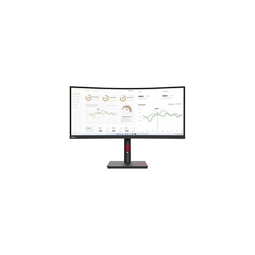 34" Монитор Lenovo ThinkVision T34w-30, 3440x1440, VA, 1хHDMI, 1хDP, изогнутый, черный и черный/красный [63d4gat1uk] фото 1