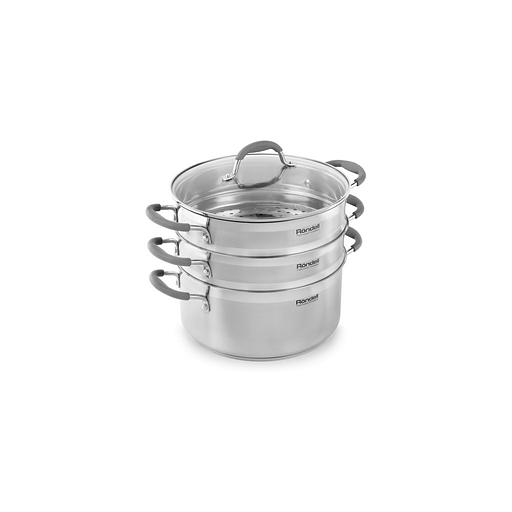Кастрюля-пароварка 13л Rondell RDS-751, нержавеющая сталь, с крышкой фото 1