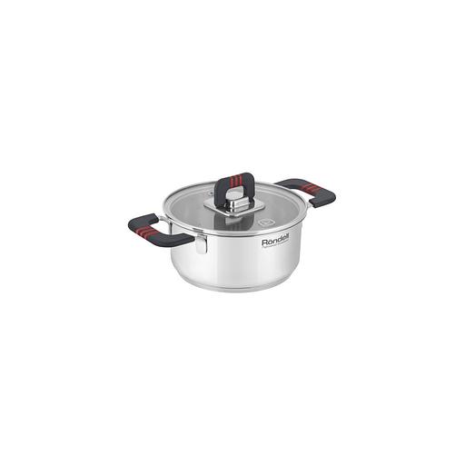 Кастрюля 1.2л Rondell Stripes RDS-1636, нержавеющая сталь, с крышкой фото 1