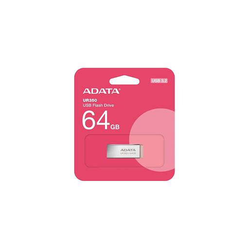 Флешка USB A-Data UR350 64ГБ, USB3.2, серебристый и коричневый [ur350-64g-rsr/bg] фото 1