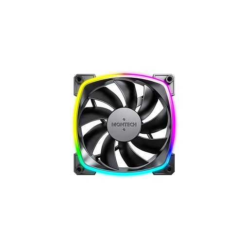 Вентилятор MONTECH AX120 120мм, 4-pin, 1600об/мин, 27 дБ, ARGB, черный, Ret [ax120 pwm black] фото 1