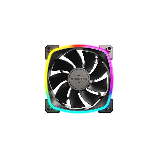 Вентилятор MONTECH RX120 Reverse, 120мм, 4-pin, 1600об/мин, 27 дБ, ARGB, черный, Ret [rx120 pwm black] фото 1