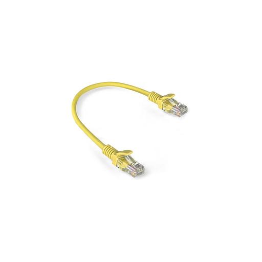 Патч-корд EXEGATE UTP-RJ45-RJ45-5e-0,3M-YL UTP, кат.5E, 0.3м, 4 пары, алюминий омедненный, многожильный, желтый фото 1