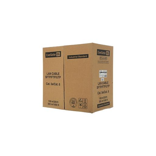 Кабель EXEGATE UTP-2-C5e-CU-S24-IN-PVC-GY-305-FLUKE UTP UTP, кат.5E, 305м, 2 пары, 24AWG, медь, одножильный, серый фото 1