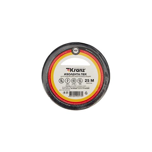 Изолента KRANZ KR-09-2106, ширина 15мм, 25м, черный фото 1