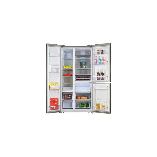 Холодильник трехкамерный Бирюса TD 563 I Side by Side, инверторный нержавеющая сталь фото 1