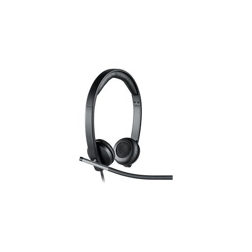 Гарнитура Logitech H650E, для компьютера, накладные, проводные, черный [981-000519] фото 1