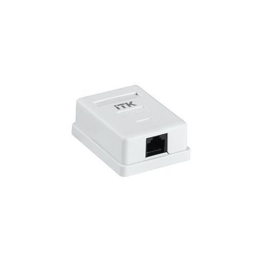 Розетка ITK (CS2-1C5EF-12-G) настенная 49.2x62.5x25.2мм крышка RJ45 пластик белый (упак.:1шт) фото 1