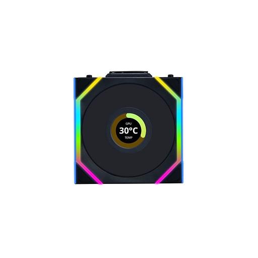 Вентилятор Lian Li Uni Fan SL Wireless 120 LCD 120мм, 4-pin, 1900об/мин, 29.5 дБ, ARGB, черный, Ret [g99.12sllcd1w1b.r0] фото 1