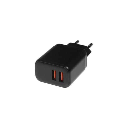 Сетевое зарядное устройство BORASCO 2xUSB-A, 15Вт, 3A, черный [52583] фото 1