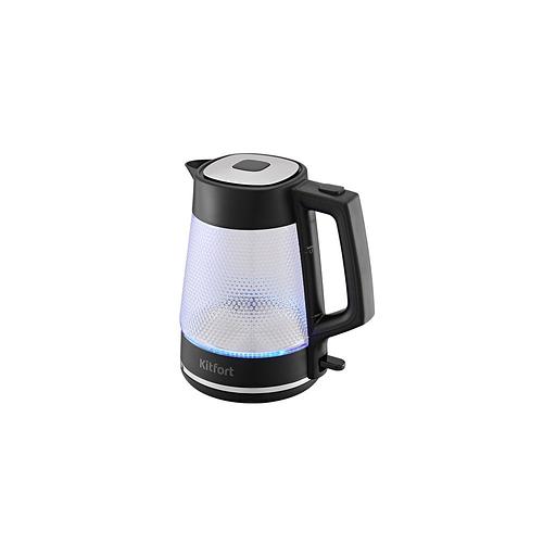 Чайник электрический KitFort КТ-6710, 2200Вт, черный и серебристый фото 1