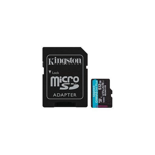 Карта памяти microSDXC UHS-I Kingston Canvas Go! Plus 512 ГБ, 200 МБ/с, Class 10, SDCG4/512GB, 1 шт., с адаптером фото 1