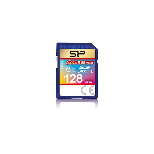 Карта памяти SDXC UHS-I U1 Silicon Power Elite 128 ГБ, 85 МБ/с, Class 10, SP128GBSDXAU1V10, 1 шт., без адаптера фото 1