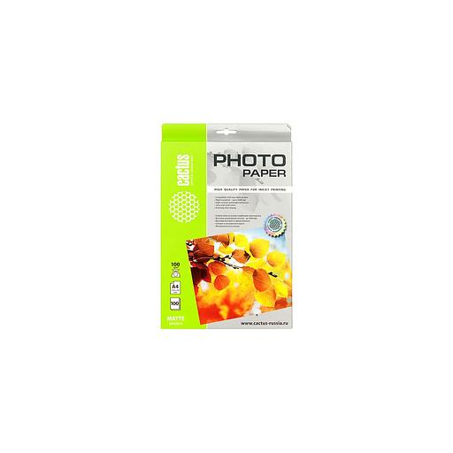 Фотобумага Cactus CS-MA4100100, A4, для струйной печати, 100л, 100г/м2, белый, покрытие матовое фото 1