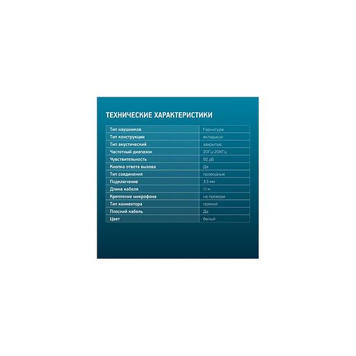 Наушники Oklick HS-S-210, 3.5 мм, внутриканальные, белый [d1w] фото 1
