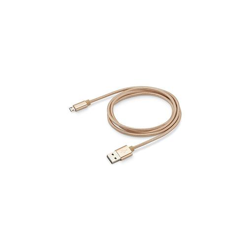 Кабель Buro Reversible Braided, micro USB (m) - USB (m), 1м, 2.4A, золотистый [bhp microusb 1m braided] фото 1