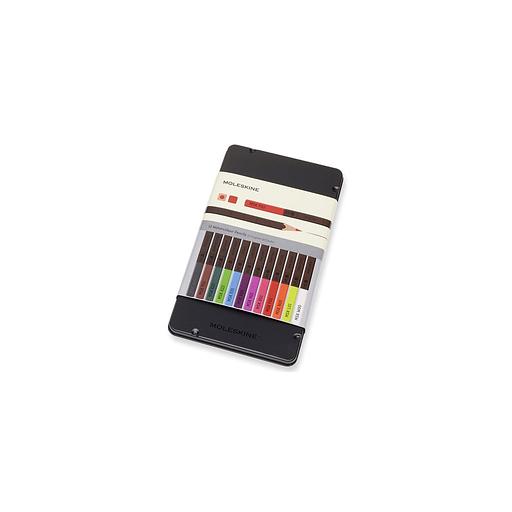 Карандаши Moleskine WATERCOLOUR EW7P12COLA, 12 цв., коробка металлическая фото 1