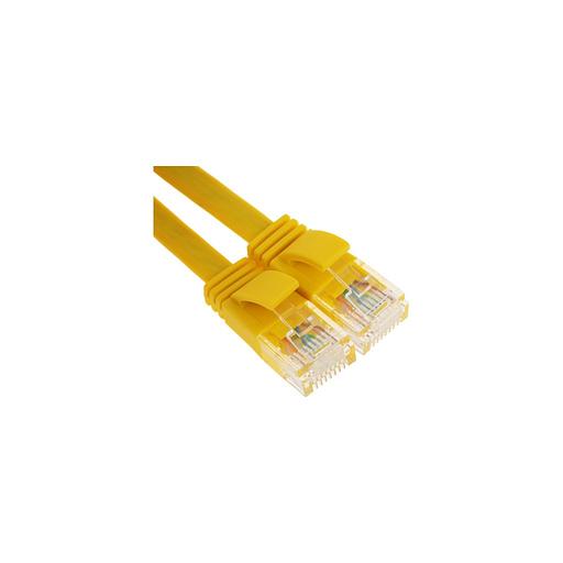 Патч-корд Flat литой (molded), кат.5E, 7.5м, многожильный, 1 шт, желтый, плоский (flat) фото 1