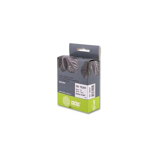 Картридж Cactus CS-TZ251, TZe-251, 24мм, черный шрифт, белый фон, 8м ( CS-TZ251 фото 1