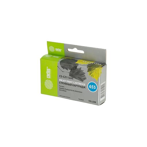 Картридж Cactus CS-CZ112AE, №655, желтый / CS-CZ112AE фото 1