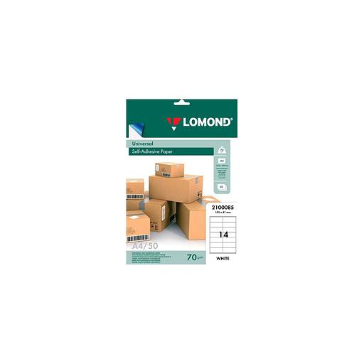 Этикетки Lomond Universal 2100085, универсальная, 50л, 70г/м2, белый, 105мм х 41мм, 14шт фото 1