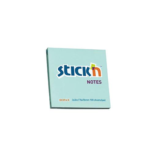 Блок самоклеящийся бумажный STICK`N 21149, 76x76, 100 л, пастель, голубой фото 1