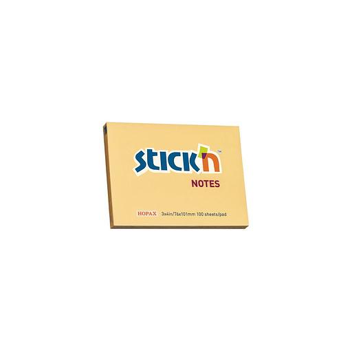 Блок самоклеящийся бумажный STICK`N 21392, 76x101, 100 л, пастель, оранжевый фото 1