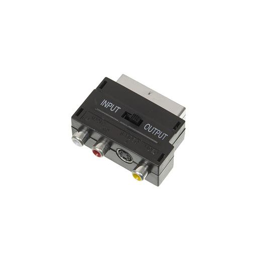 Адаптер аудио-видео NingBo SCART (m) - 3хRCA (f), S-VIDEO (f), черный [jsp005] фото 1