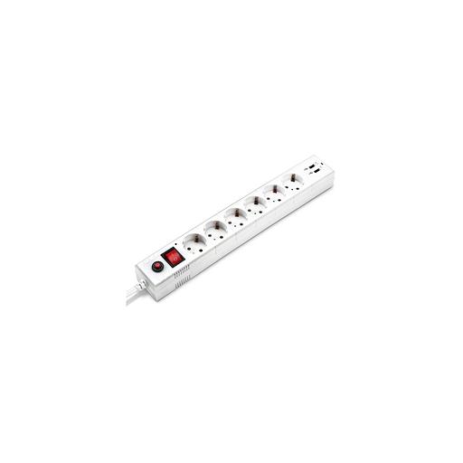Сетевой фильтр Buro BU-SP3_USB_2A-W, 3м, белый фото 1