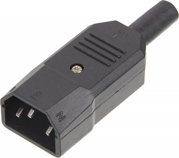Вилка Lanmaster LAN-IEC-320-C14 IEC 60320 C14 10A 250V black фото 2