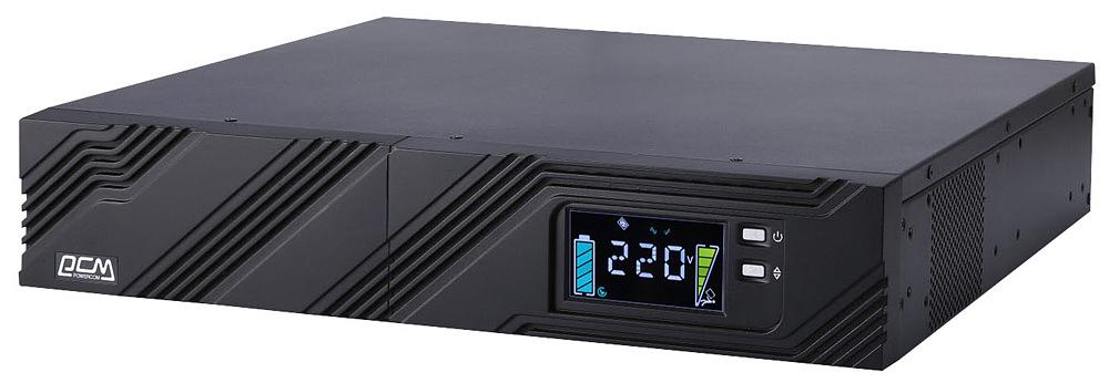 ИБП SPR-1500, линейно-интерактивный, 1500 ВA, 1200 Вт, LCD, Rack/Tower, 8 розеток IEC320 C13 с резервным питанием, USB, RS-232, слот под SNMP карту, защита RJ45, ШхГхВ 428x453x84 мм, 20.5 кг Powercom SPR-1500 LCD фото 1